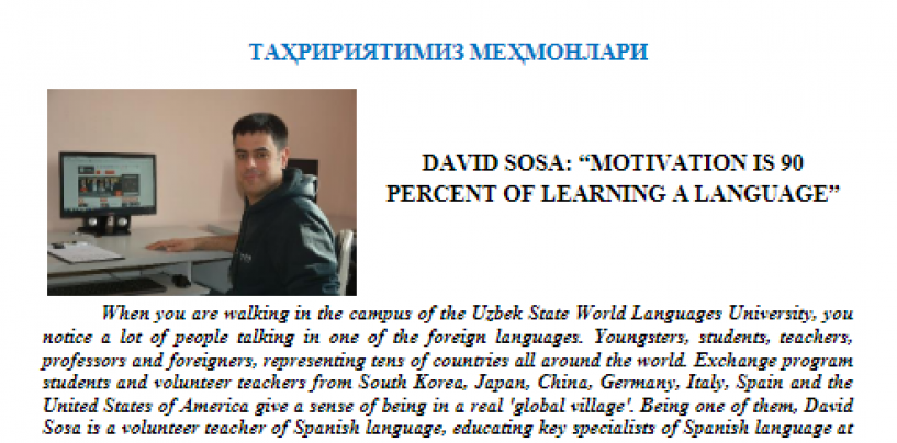 “MOTIVATION IS 90 PERCENT OF LEARNING A LANGUAGE”