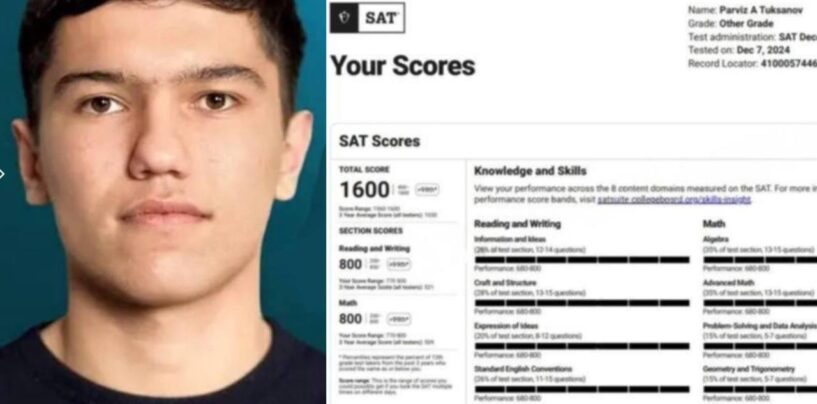 A GUY FROM BUKHARA SCORED THE HIGHEST SAT SCORE IN THE HISTORY OF UZBEKISTAN