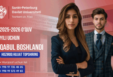 SANKT-PETERBURG DAVLAT UNIVERSITETINING TOSHKENT FILIALIDA QABUL BOSHLANDI