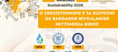 NAVBATDAGI YUTUQLAR! O‘ZBEKISTONNING 9 TA OLIYGOHI QS BARQAROR RIVOJLANISH REYTINGIDAN JOY OLDI!