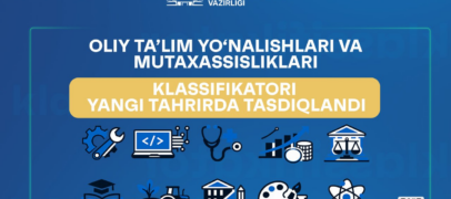 OLIY TAʼLIM YOʻNALISHLARI VA MUTAXASSISLIKLARI KLASSIFIKATORI YANGI TAHRIRDA TASDIQLANDI