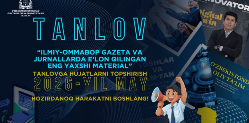 ENG YAXSHI MATERIAL TANLOVIGA ARIZALAR QABULI BOSHLANDI!