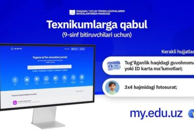 BUGUNDAN 9-SINF BITIRUVCHILARINI TEXNIKUMLARGA QABULI BOSHLANDI