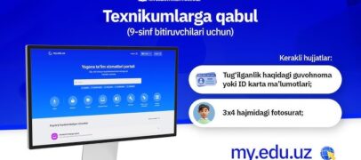 BUGUNDAN 9-SINF BITIRUVCHILARINI TEXNIKUMLARGA QABULI BOSHLANDI